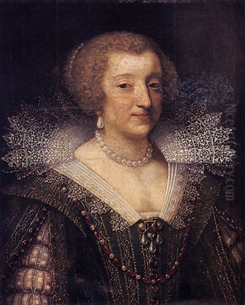 Portrait De Dame Au Collier De Perles Oil Painting by Etienne Dumonstier the Younger