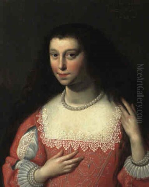 Portrait Of The Comtesse De Bergues Oil Painting by Daniel Dumonstier