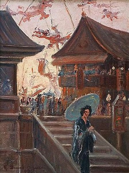 Yokohama (study) Oil Painting by  Dumont Duparc