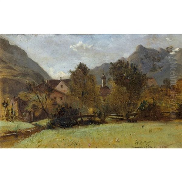 Brunnen Oil Painting by Alfred-Paul-Emile-Etienne Dumont