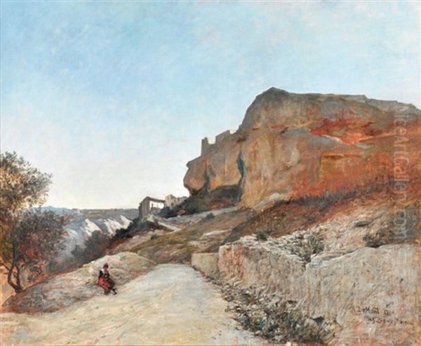 Les Baux De Provence Oil Painting by Alfred-Paul-Emile-Etienne Dumont