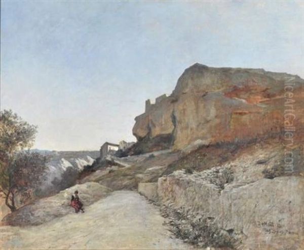 Les Baux De Provence Oil Painting by Alfred-Paul-Emile-Etienne Dumont