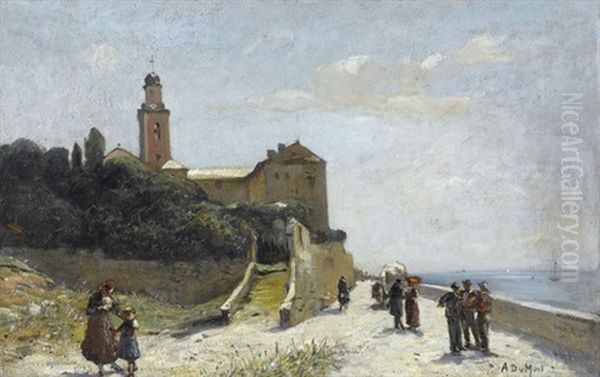 Bord Mediterranee Pres De Bordighera Oil Painting by Alfred-Paul-Emile-Etienne Dumont