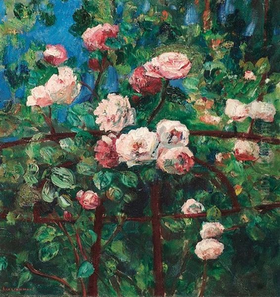 Les Roses Oil Painting by Henri Dumont