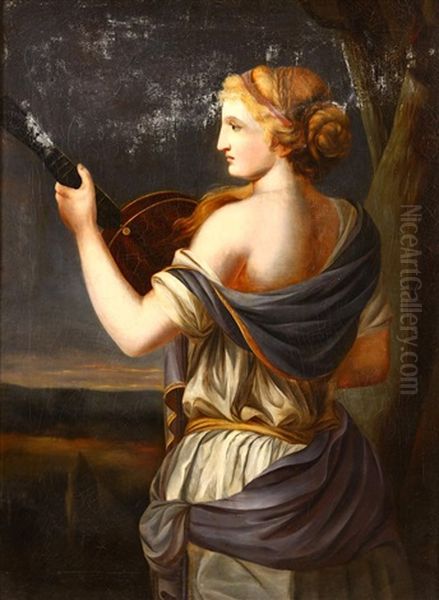 Personification Of Music Oil Painting by Jean (le Romain) Dumont