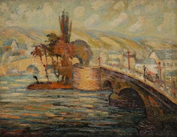 Rouen, Le Pont Corneille Oil Painting by Pierre Dumont