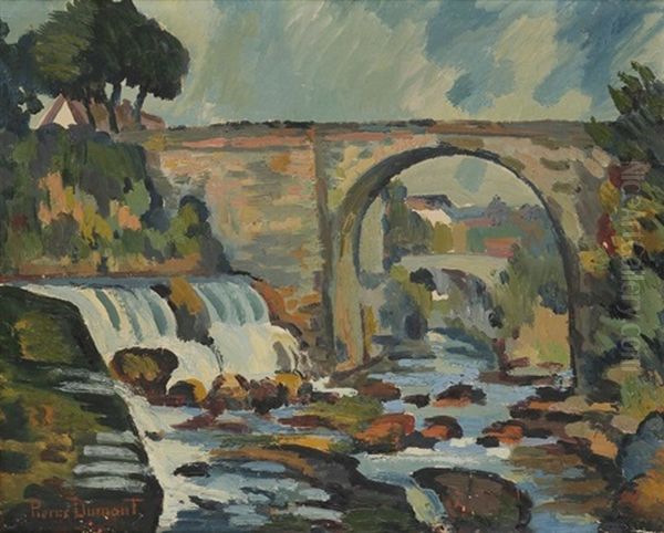 Pont Dans Le Rouennais Oil Painting by Pierre Dumont