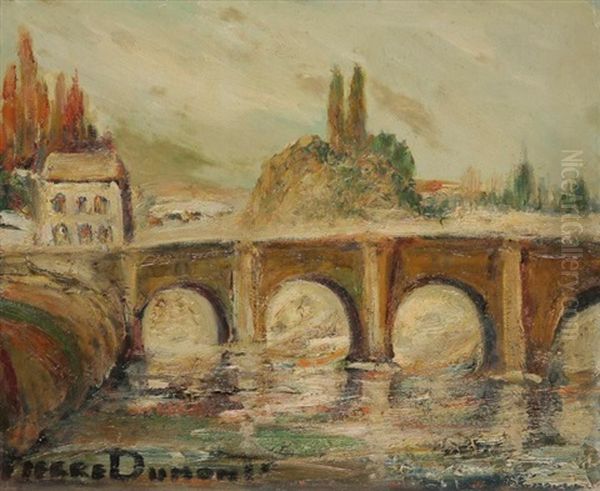 Pont Sur La Riviere Oil Painting by Pierre Dumont