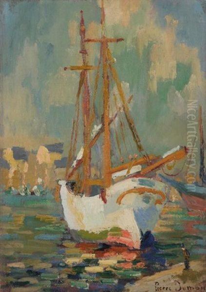 Normandie, Bateau Au Port Oil Painting by Pierre Dumont