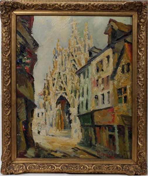 Cathedral Scene Oil Painting by Pierre Dumont