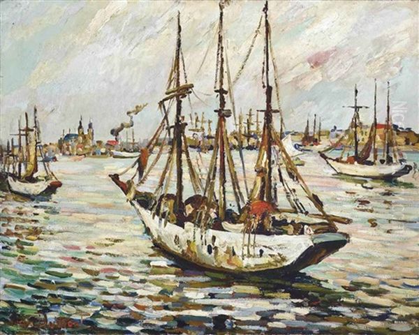 Le Port De Bordeaux Oil Painting by Pierre Dumont