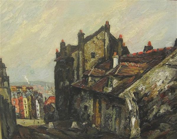 La Maison De Mmne Pinson, Montmartre Oil Painting by Pierre Dumont