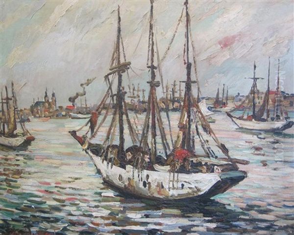 Le Port De Bordeaux Oil Painting by Pierre Dumont