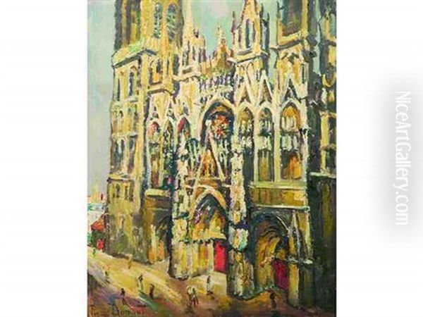 La Cathedrale Notre-dame De Rouen Oil Painting by Pierre Dumont