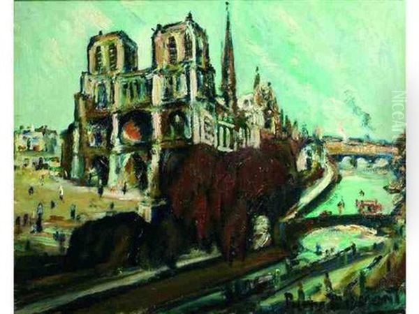 Notre-dame De Paris Oil Painting by Pierre Dumont