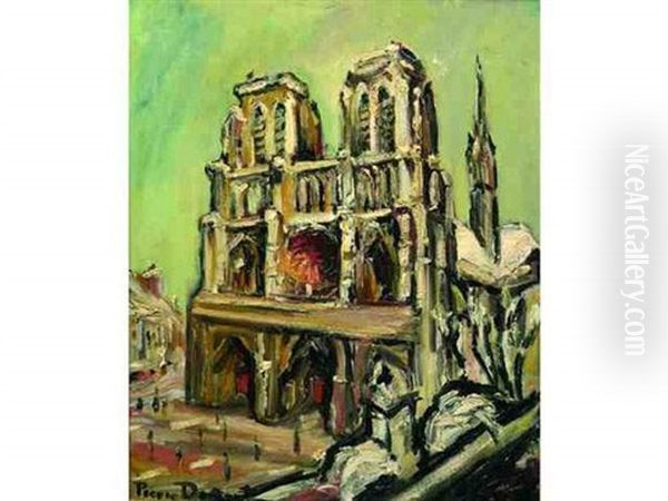 Notre-dame De Paris En Hiver Oil Painting by Pierre Dumont