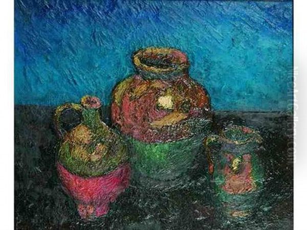 Nature Morte Aux Pots Oil Painting by Pierre Dumont