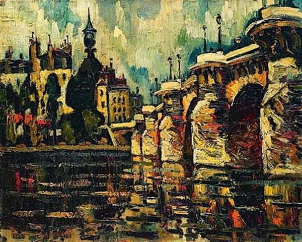 Paris, Le Pont-neuf Oil Painting by Pierre Dumont