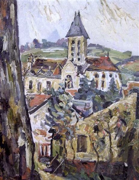 Vue De Village Oil Painting by Pierre Dumont