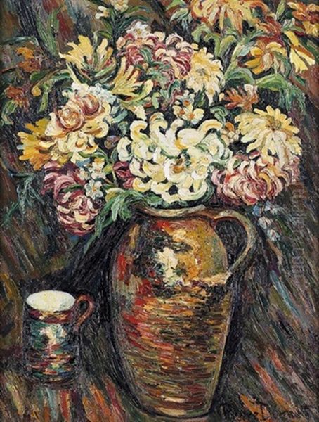 Bouquet De Fleur Oil Painting by Pierre Dumont