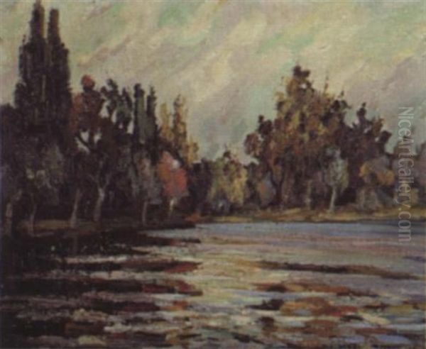 Le Lac De St. Cucufa Oil Painting by Pierre Dumont