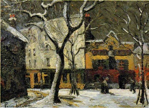 Paysage Sous La Neige Oil Painting by Pierre Dumont