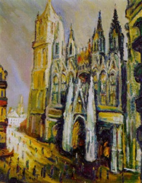 Die Kathedrale Von Rouen Oil Painting by Pierre Dumont