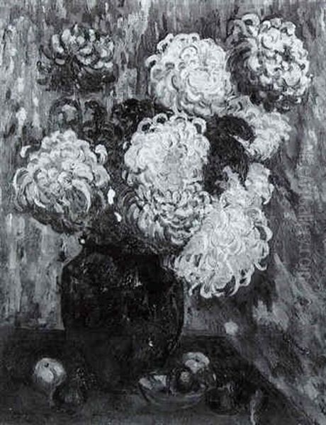 Les Chrysanthemes Oil Painting by Pierre Dumont