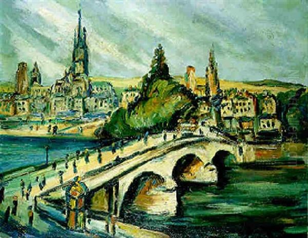 Rouen, Le Port Oil Painting by Pierre Dumont