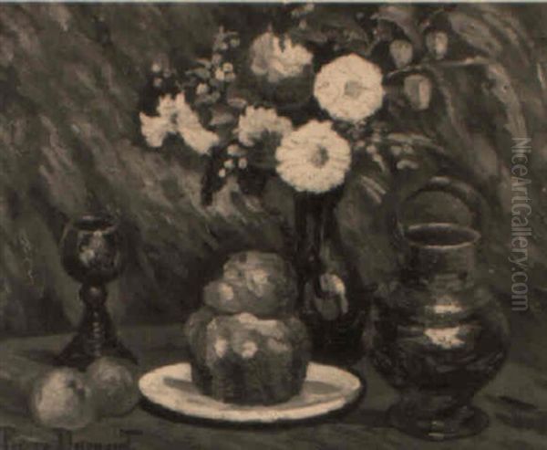 Nature Morte Au Vase De Fleurs Oil Painting by Pierre Dumont