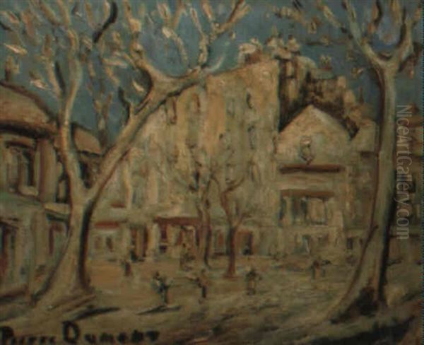 La Place De La Butte-montmartre Oil Painting by Pierre Dumont