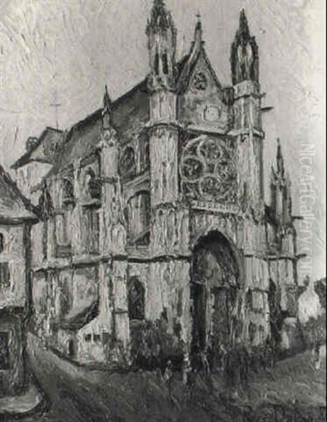 L'eglise De Vernon Oil Painting by Pierre Dumont