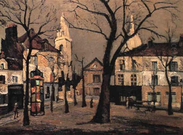 Place Du Tertre, Paris Oil Painting by Pierre Dumont