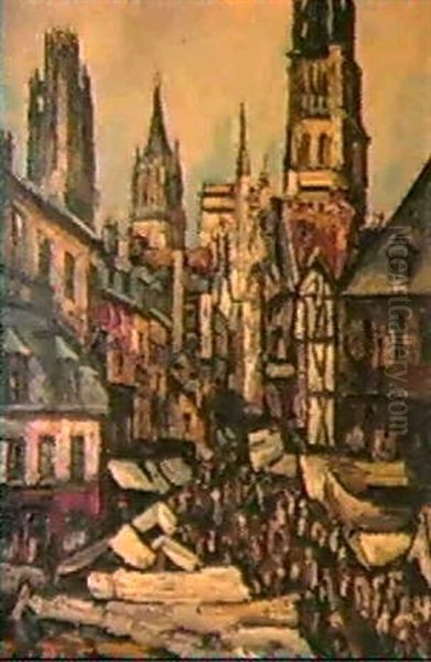 Rouen: La Cathedrale Oil Painting by Pierre Dumont