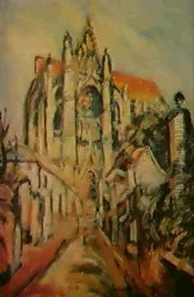 La Cathedrale De Beauvais Oil Painting by Pierre Dumont