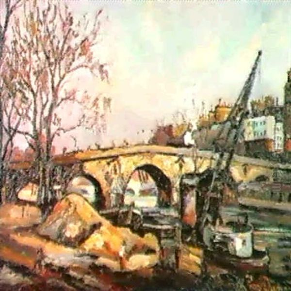 Paris Le Pont Marie Oil Painting by Pierre Dumont