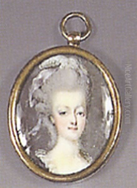 La Reine Marie-antoinette De Face Oil Painting by Francois Dumont