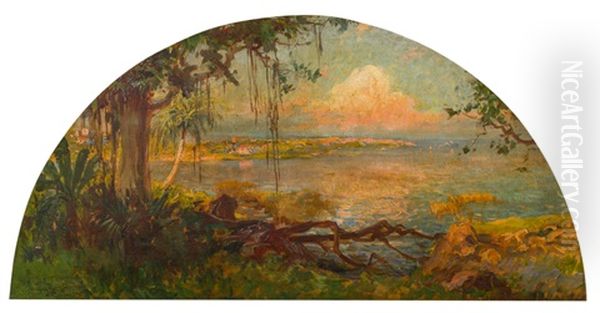 Vue De La Baie De Rio Oil Painting by Louis Dumoulin