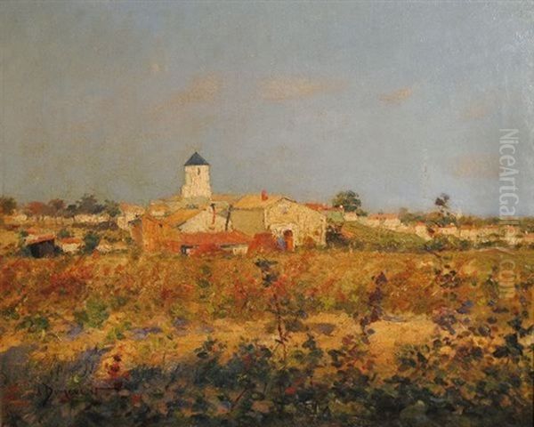 Village De Provence Oil Painting by Louis-Jules Dumoulin