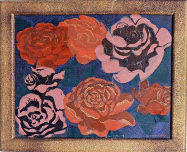 Roses En Fleurs Oil Painting by Jean Dunand