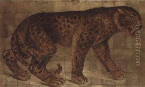 Guepard Oil Painting by Jean Dunand