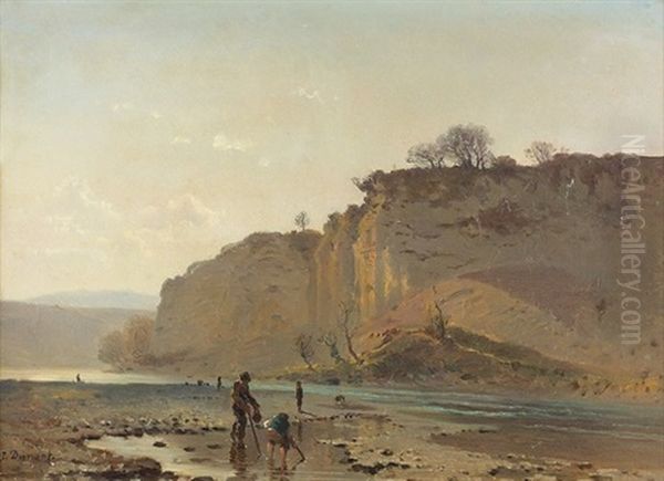 Les Falaises De Champel Au Bord De L'arve Oil Painting by Jacques Dunant