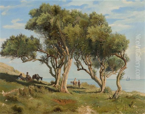 Bord De La Mediterranee Oil Painting by Jean-Marc Dunant-Vallier