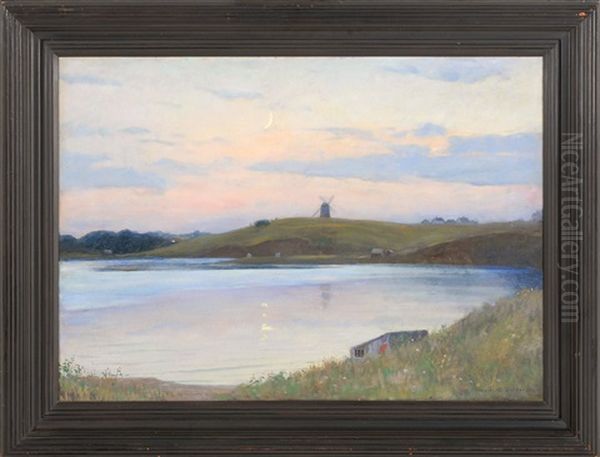 Moonlight Over The Mill Pond, Chatham, Massachusetts Oil Painting by Harold C. Dunbar