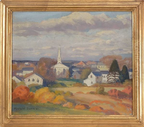 Chatham, Congregational Church Painted From Near Old Mill Oil Painting by Harold C. Dunbar