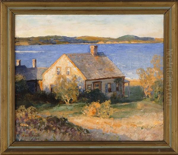 House By The Water's Edge, Possibly Chatham, Massachusetts Oil Painting by Harold C. Dunbar