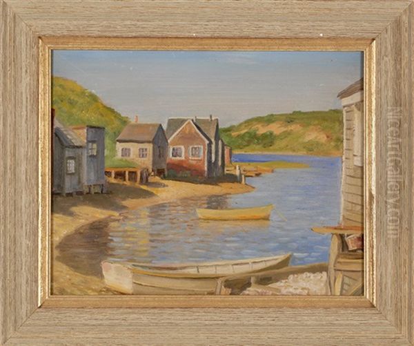 Fishing Shacks On The Eel River. Chatham, Massachusetts Oil Painting by Harold C. Dunbar