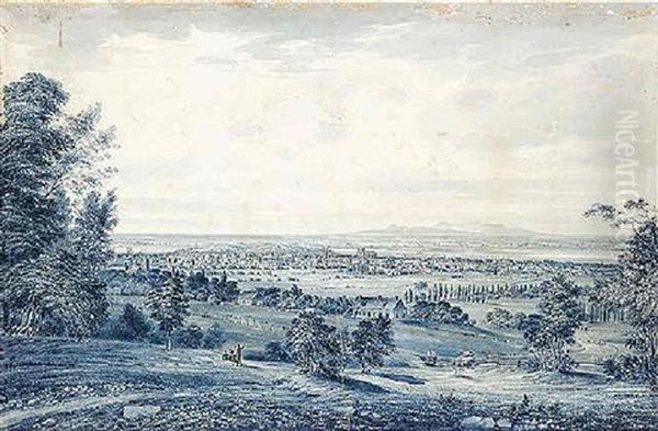 View Of Montreal From The Mountain Oil Painting by James D. Duncan