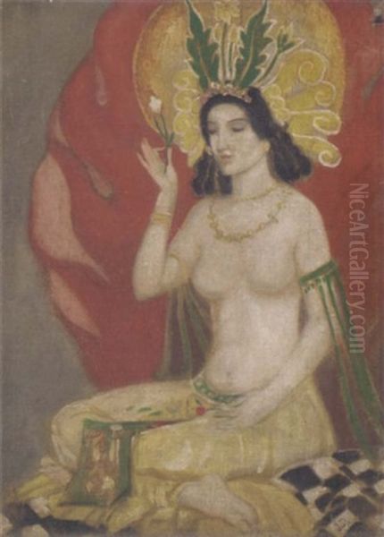 Goddess Innana, The Queen Of Heaven And Earth Oil Painting by John Duncan