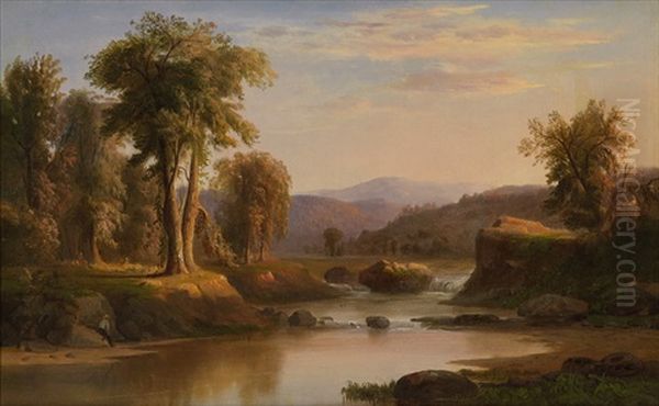 Untitled (river Landscape) Oil Painting by Robert Scott Duncanson